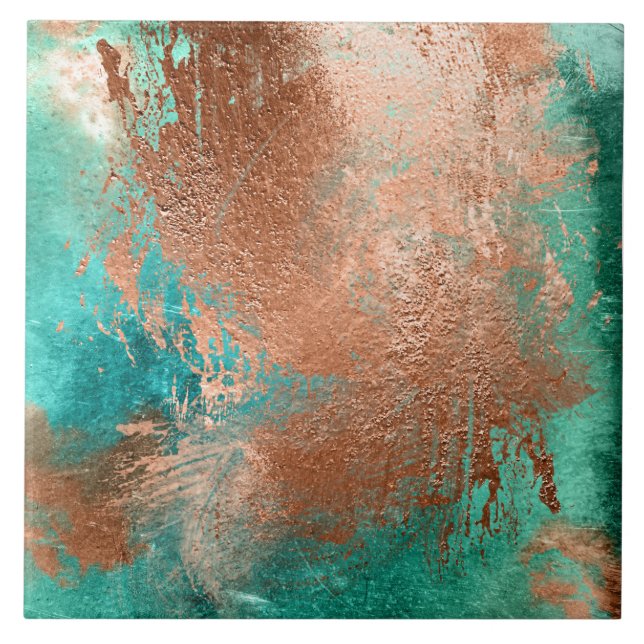 Copper Distressed Patina  Tile (Front)