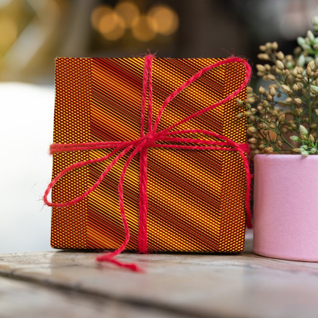 Copper effect Moiré Stripes - Trippy Abstract Wrapping Paper (Creator Uploaded)