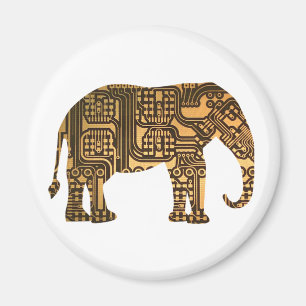 Copper Elephant Circuit Board Magnet