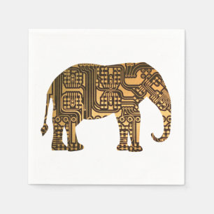 Copper Elephant Circuit Board Napkin