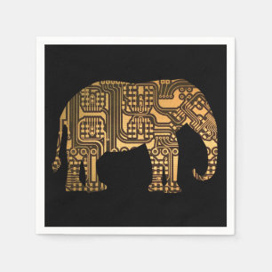 Copper Elephant Circuit Board Napkin