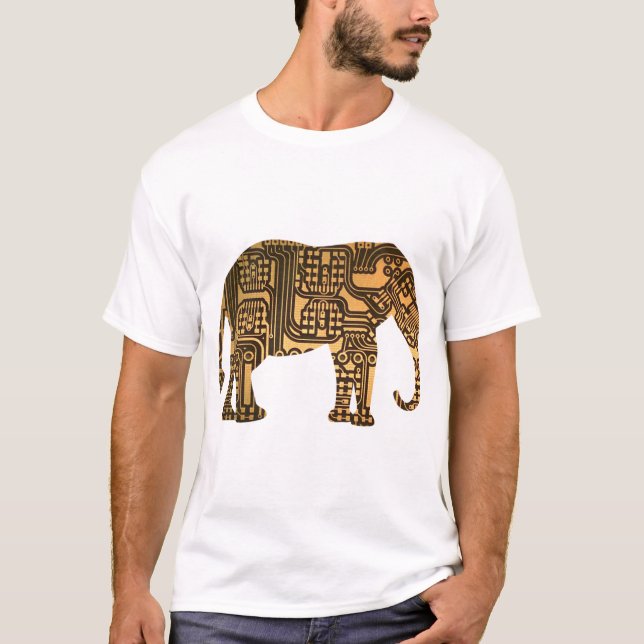 Copper Elephant Circuit Board T-Shirt (Front)