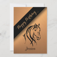 Copper Equine Birthday Party Invitation