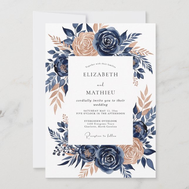 Copper Exquisite Autumnal Wedding Invitation (Front)