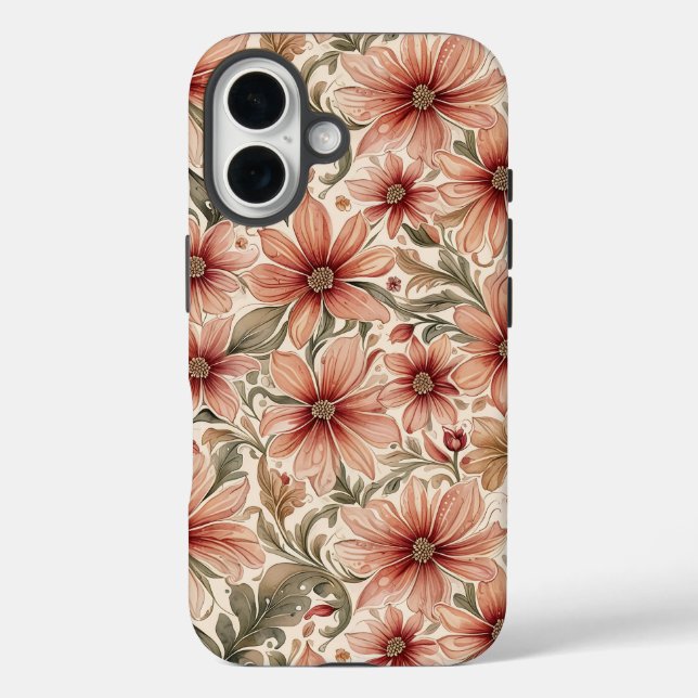 Copper Fall Mums Floral Case-Mate iPhone Case (Back)