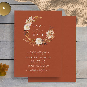 Copper Fall Wreath Wedding Save The Date