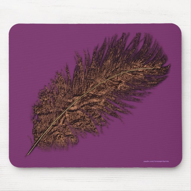 Copper Feather on Colour Background Mouse Pad (Front)
