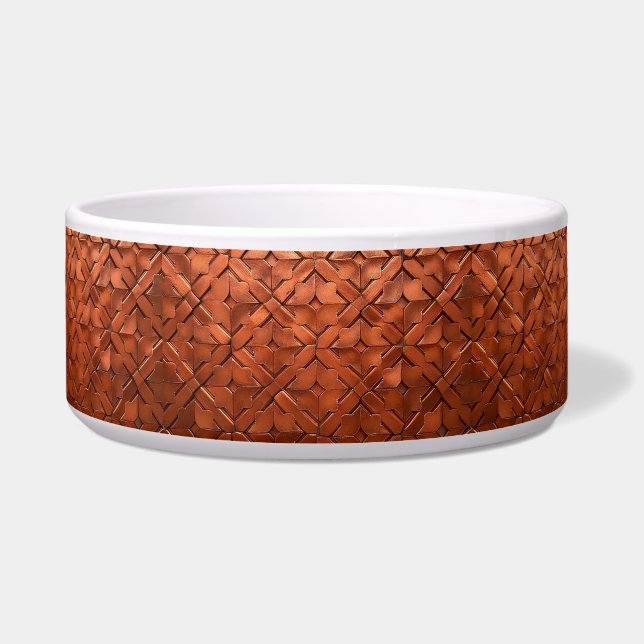 Copper Finish Pet Bowl for Stylish Feeding (Front)
