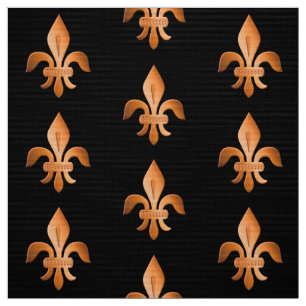 Copper Fleur-de-lis on black Fabric