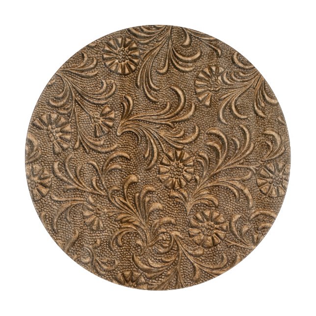 Copper Floral: Embossed Panel Art. Cutting Board (Front)