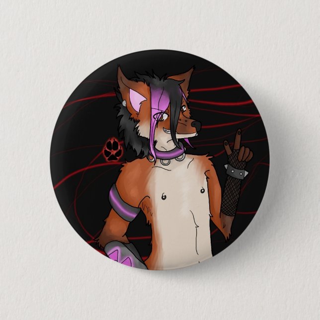 Copper Fox 2 Inch Round Button (Front)