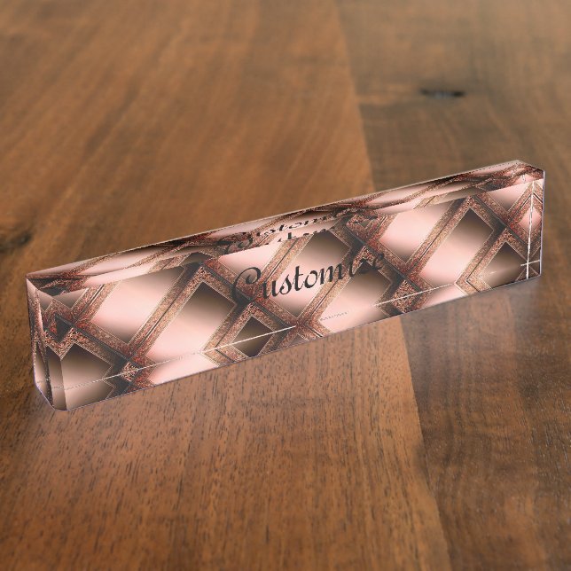 Copper Geometric Abstract Nameplate (Side)