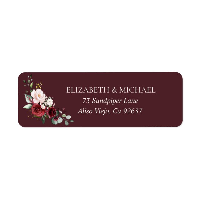 Copper Geometric Burgundy Blue Return Address (Front)