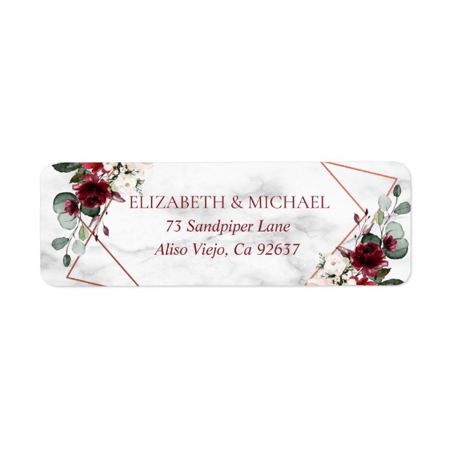 Copper Géométrique Marbre Bourgogne Adresse de ret (Devant)