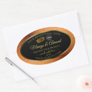 Copper Glitter Black Product Labels Ladybug Logo