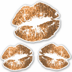 Copper Glitter Lips - Kiss-Cut