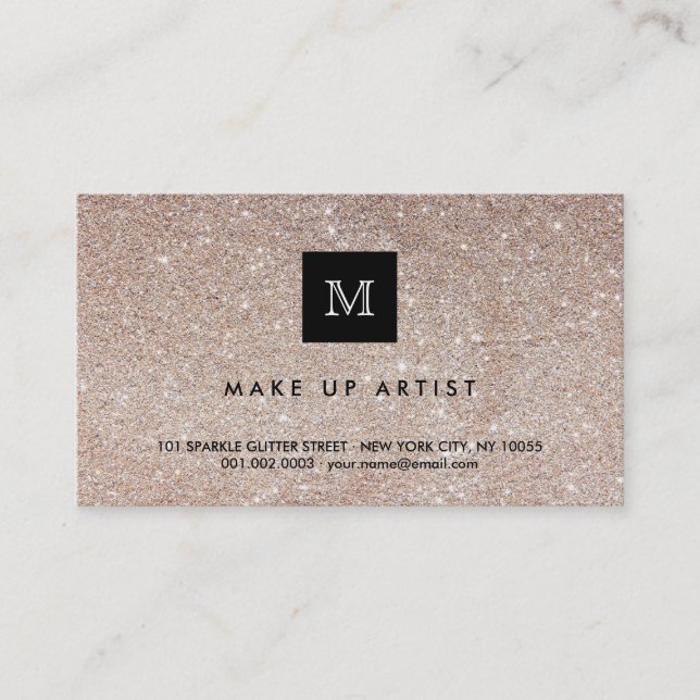 Copper Glitter Sparkles Modern Chic Profile Card (Front)