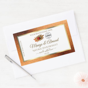 Copper Glitter White Product Labels Ladybug Logo