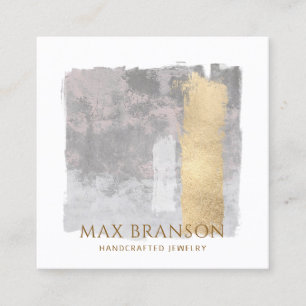 Copper Gold Abstract Jewellery Designer  Square Business Card