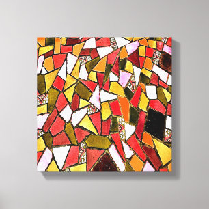 Copper Gold Abstract Mosaic Canvas Print
