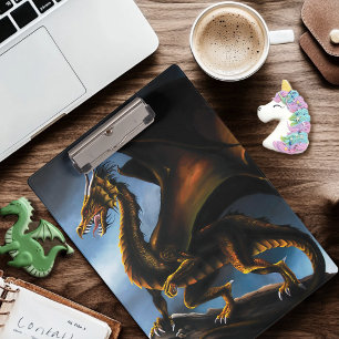 Copper Gold Black Dragon Clipboard