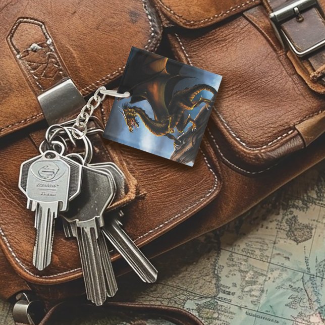 Copper Gold Black Dragon Keychain (Creator Uploaded)