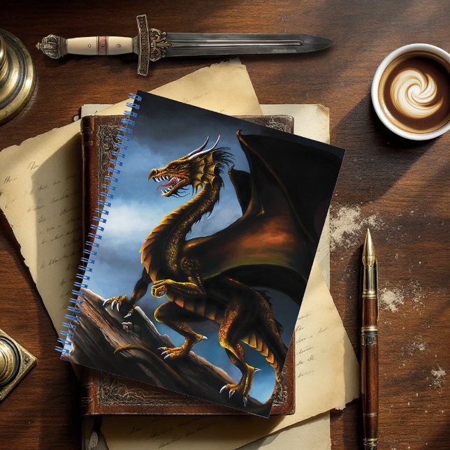 Copper Gold Black Dragon Notebook (Creator Uploaded)