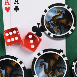 Copper Gold Black Dragon Poker Chips