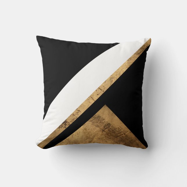 Copper Gold Patina Geometric Chic Throw Pillow (Front)