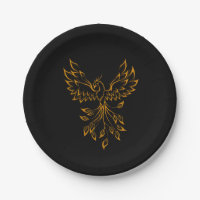 Copper Gold Phoenix Rises on Black 