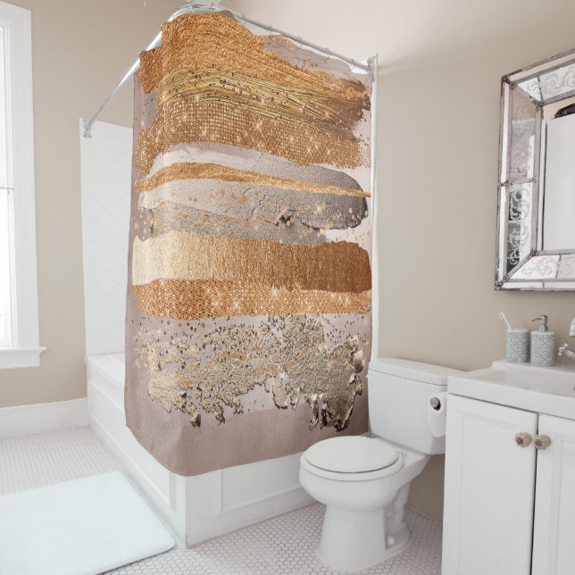 Copper Gold Strokes Glamour Texture (In Situ)