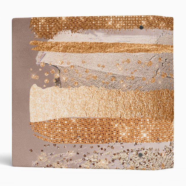 Copper Gold Strokes Glamour Texture Binder (Back/Spine)