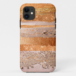 Copper Gold Strokes Glamour Texture iPhone 11 Case