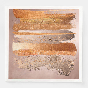 Copper Gold Strokes Glamour Texture Napkin