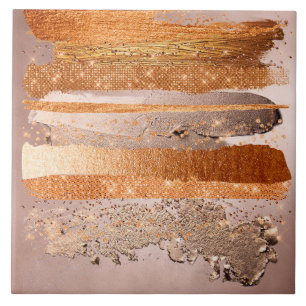 Copper Gold Strokes Glamour Texture Tile