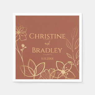 Copper & Gold Wedding Napkin