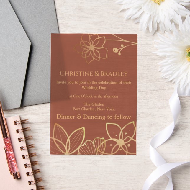 Copper & Gold Wedding  Vellum Invitations (Wedding)