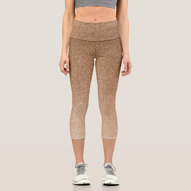 Copper Gradient Glitters Capri Leggings (Front)