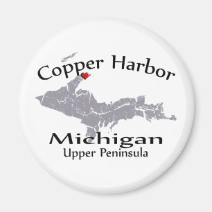 Copper Harbor Michigan Cartes cardiaques Magnet de
