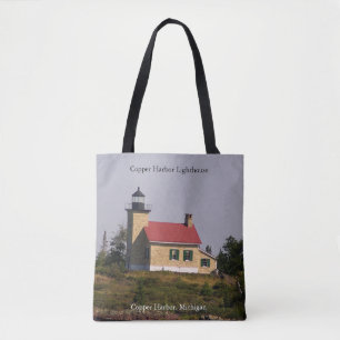 Copper Harbour Lighthouse all over tote bag