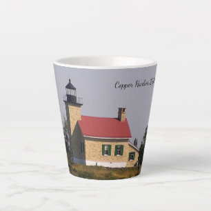 Copper Harbour Lighthouse latte mug