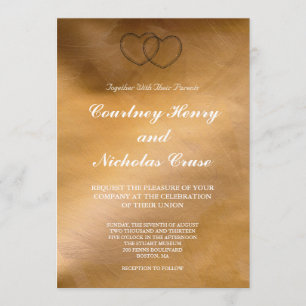 Copper Hearts Wedding Invitations