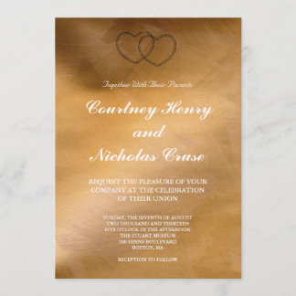 Copper Hearts Wedding Invitations