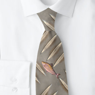 COPPER KIPPER GRAY IVORY SHAPES TIE