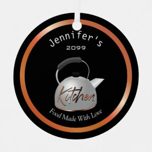 Copper Kitchen Food Made With Love Metal Ornament