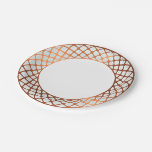 Copper look edged border design paper plate