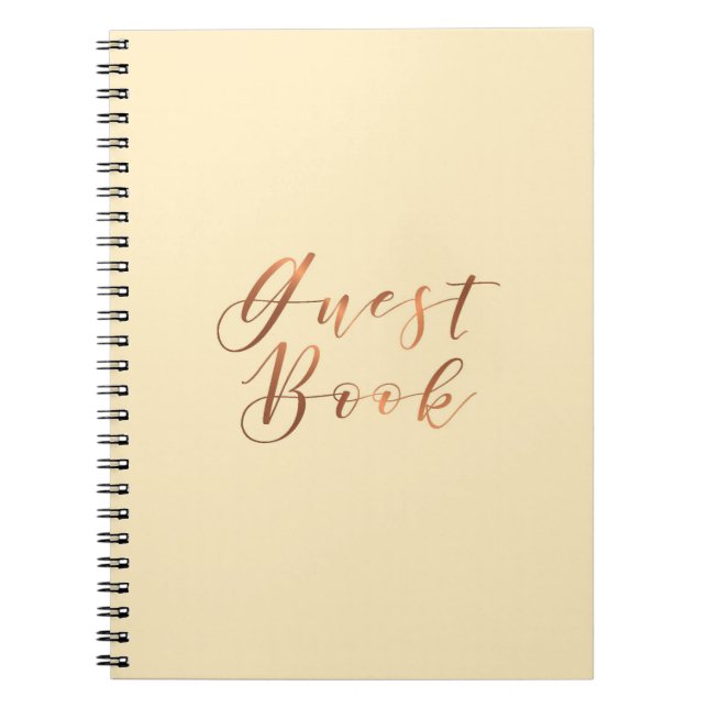 Copper-look Guest Book script design (Front)