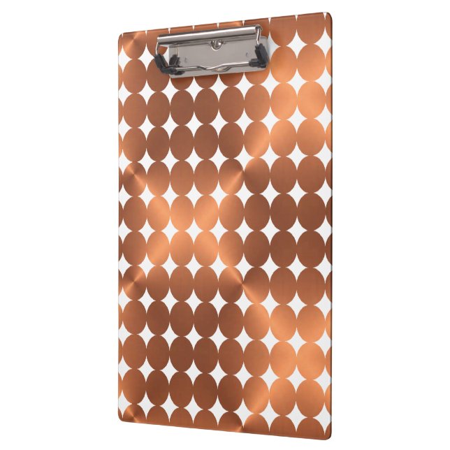 Copper-look modern dots design clipboard (Left)