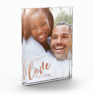 Copper Love Calligraphy Script Overlay Photo Block