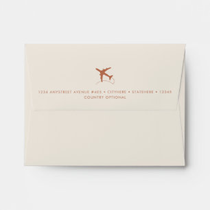 Copper Map and Airplane Travel RSVP Envelope